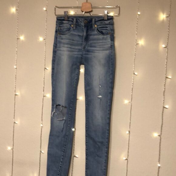 American Eagle Hi Rise Skinny Jeans size 0 - Picture 1 of 7